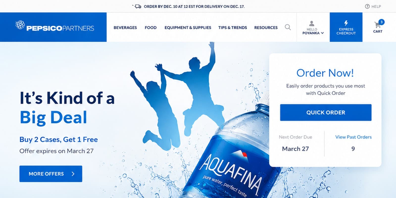 PepsiCo Partners — Bulk ordering, made two clicks fast