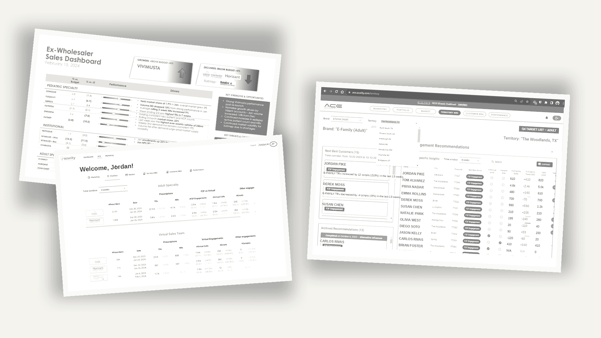 Before — legacy Excel report and ACE screens