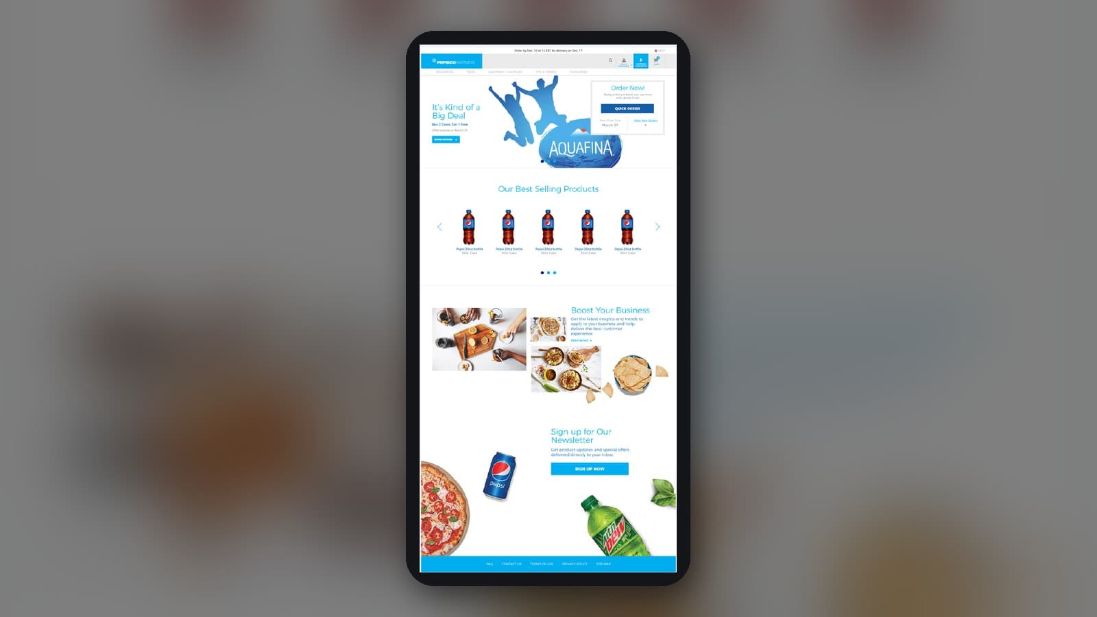 After — the shipped mobile homepage, sharing the desktop's component system